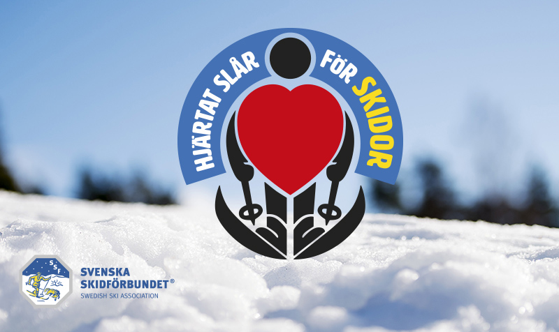 Snöbild med logotypen för fonden Hjärtat slår
