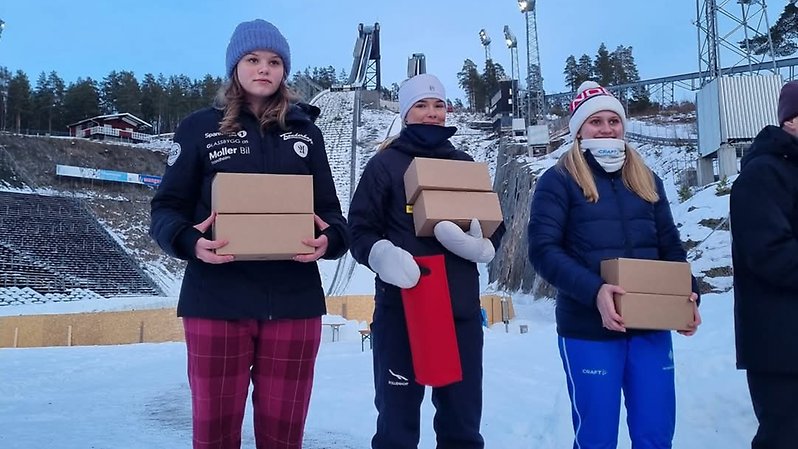 Prisutdelning under Norges Cupen i Falun arrangerad av Holmens IF.